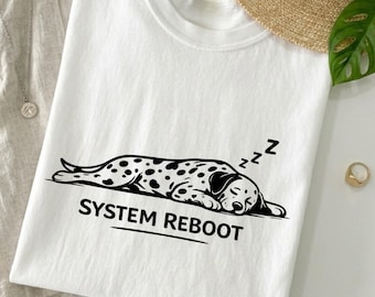 System Reboot Shirt Funny Dog Tee, Burnout Humor T-Shirt, Introvert Gift, Lazy Mood Graphic Tee, Comfort Colors Shirt