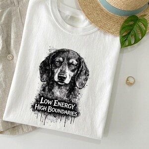 Dachshund Low Energy High Boundaries Shirt, Wiener Dog Tee, Funny Introvert Shirt, Dog Lover Gift, Comfort Colors T Shirt