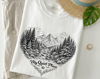 My Quiet Place Nature Shirt, Mountain Forest Tee, Cottagecore Landscape Shirt, Calm Aesthetic Tee, Hiking Lover Gift, Comfort Colors