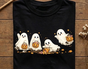 Cute Ghost Halloween Shirt for Spooky Season Lovers, Trick or Treat Ghost Tee, Kawaii Halloween Gift, Fall Ghost Sweatshirt