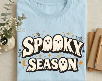 Spooky Season Shirt for Women, Cute Ghost Halloween Tshirt, Retro Fall Tee, Spooky Season Sweatshirt, Cozy Autumn Gift for Her