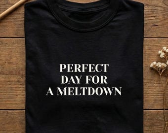 Perfect Day For A Meltdown Shirt, Funny Burnout Tee, Mental Health Humor Gift, Introvert Tshirt, Sarcastic Sweatshirt for Women Men