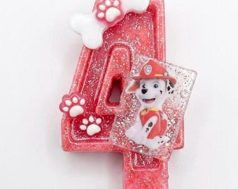 Custom Number Birthday Candle | Paw Patrol | Pup Birthday | Rubble