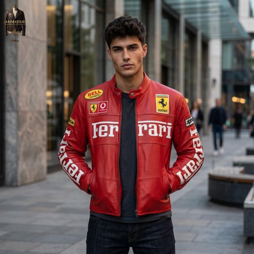 Ferrari 90s Leather Jacket Formula 1 - Etsy