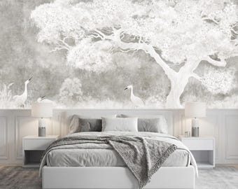 Papel pintado de paisajes naturales – Mural de pared con paisajes naturales, elegante papel pintado artístico para interiores modernos.