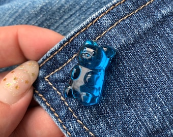 Blue “beary” Candy Resin Gummy Bear lapel pin