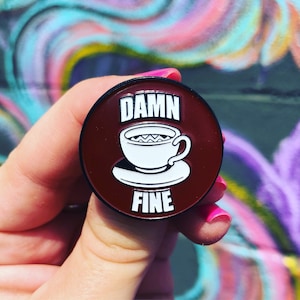 Twin Peaks Enamel Pin / R & R Diner / Agent Dale Cooper / Lapel Pin / Damn Fine Coffee