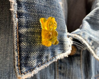 Yellow Candy Resin Gummy Bear lapel pin