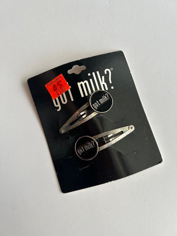 VTG Y2K Got Milk? Ad promotional hair clips / 90s 
