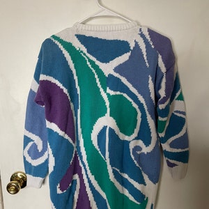 Vintage 1980s/ 1990s colorful cotton Cardigan / sweater image 7