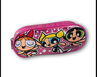 Vintage Powerpuff Girls Vinyl Pencil Bag / Pouch / Case RARE