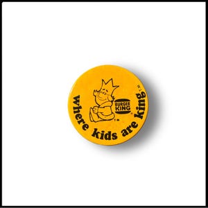 Vintage 1980s Burger King Promotional Button