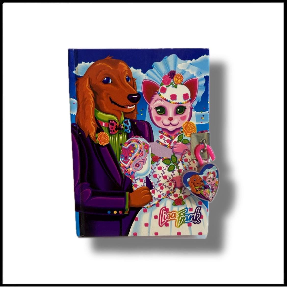 Vintage 90s Lisa Frank Diary With Original Lock / Cat & Dog