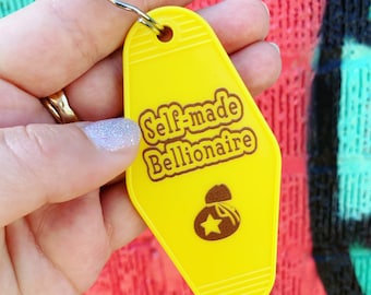 Self Made Bellionaire Retro Motel Keychain