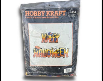 Vintage Hobby HAPPY HALLOWEEN Plastic Canvas Kit Needle Craft