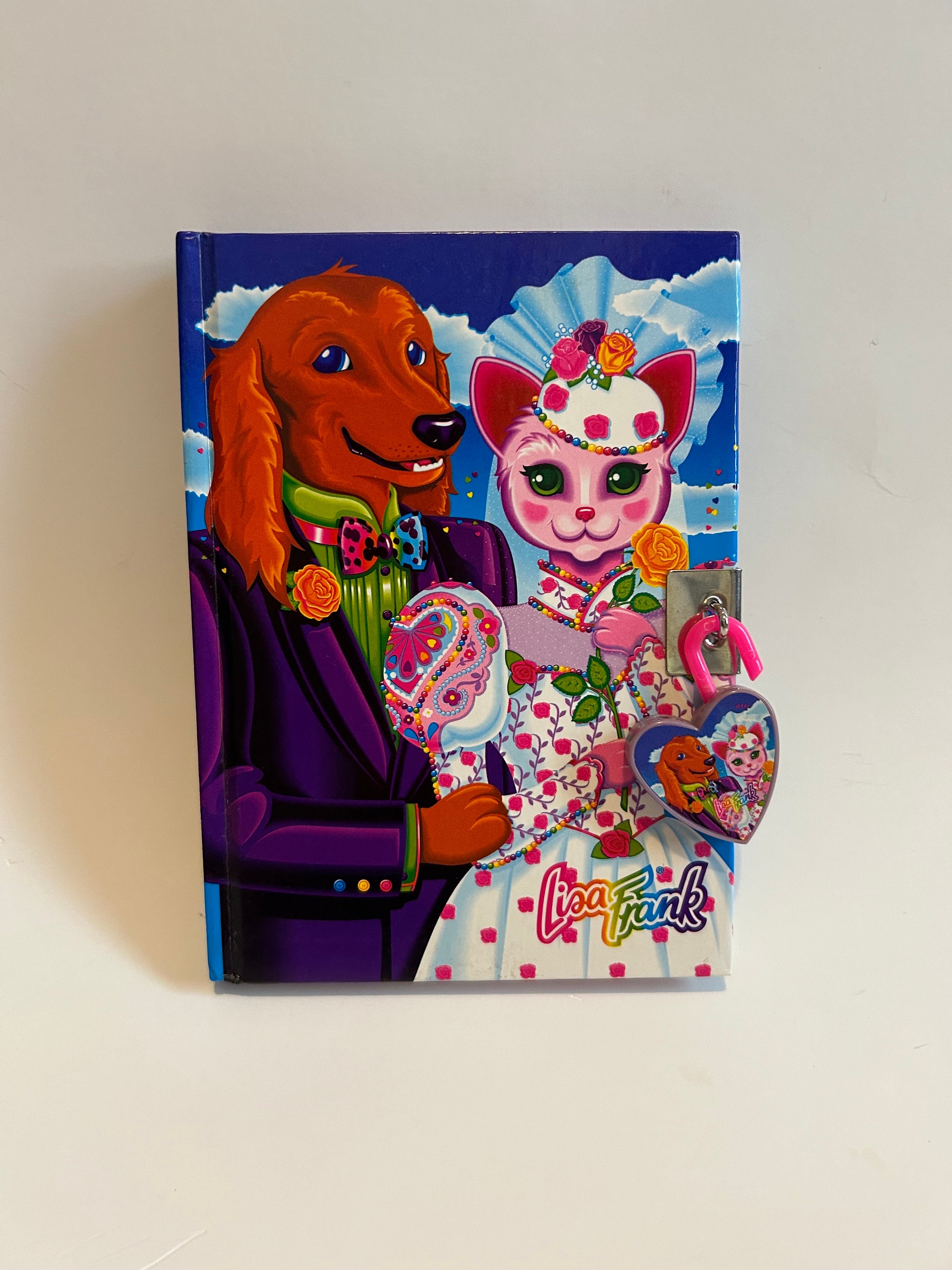 Vintage 90s Lisa Frank Diary With Original Lock / Cat & Dog