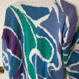 Vintage 1980s/ 1990s colorful cotton Cardigan / sweater image 4