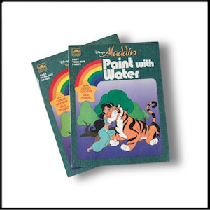 Aladdin / Golden Book Paint With Water Coloring Book  1992 New Uncut