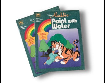 Aladdin / Golden Book Paint With Water Coloring Book  1992 New Uncut