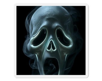 Smoky Scream Skull Magnet - Halloween