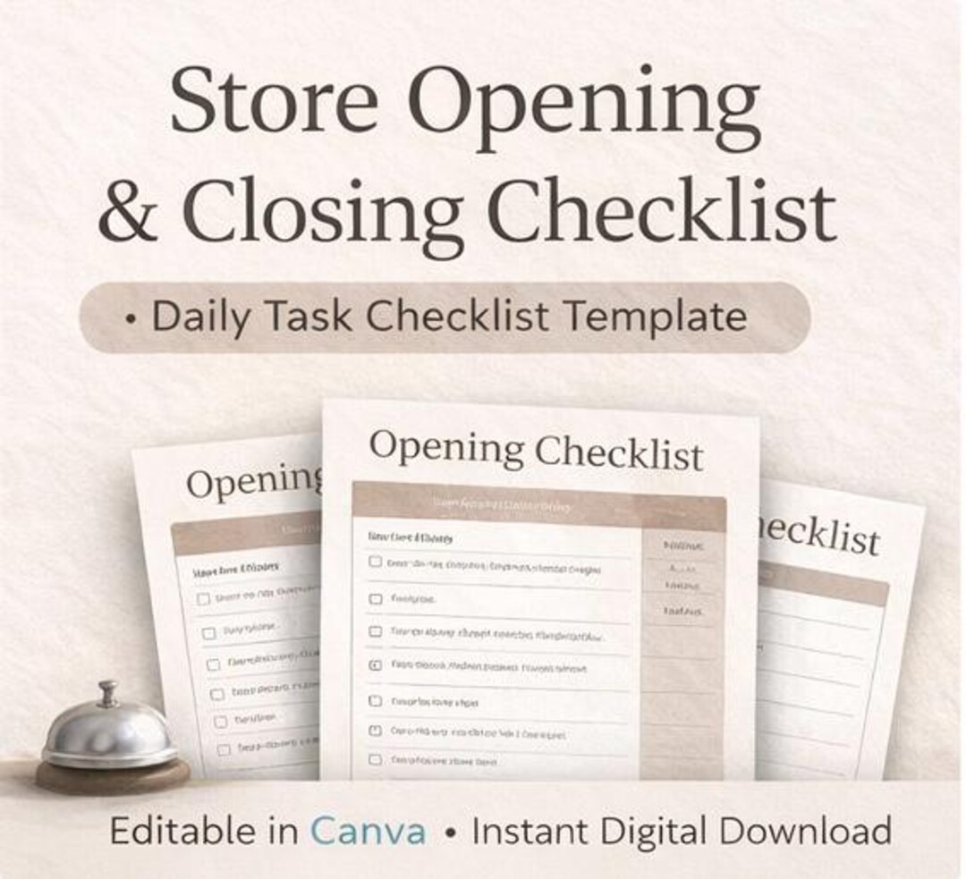 Store Opening & Closing Checklist Template | Retail Daily Task List ...