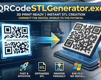 Pro QR-Code 3D Model Maker | Instant STL Generator für den 3D-Druck