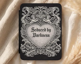 Funda para Kindle de estilo gótico romántico, diseño de corazón barroco con querubín cromado, Booktok (Paperwhite de 7")