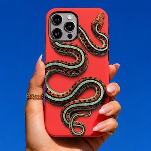 Vintage Snake iPhone Case, Retro Western Coral Phone Cover, MagSafe Compatible