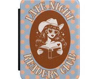 Late Night Readers Club Kindle Case | Retro Cowgirl Book Lover Cover