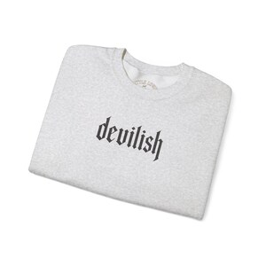 Devilish Bat Wings Gothic Crewneck Sweatshirt, Oversized Streetwear Top image 11
