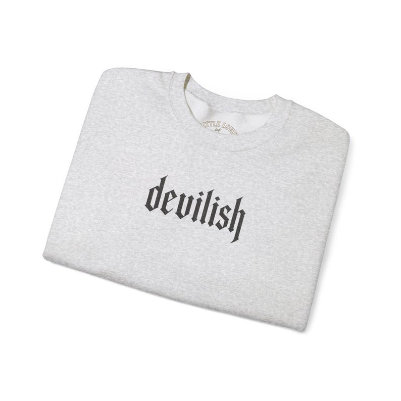 Devilish Bat Wings Gothic Crewneck Sweatshirt, Oversized Streetwear Top image 11