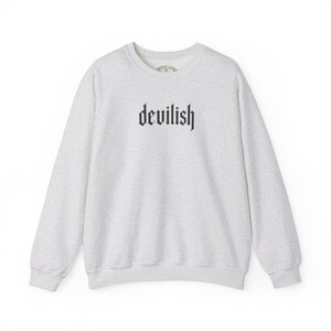 Devilish Bat Wings Gothic Crewneck Sweatshirt, Oversized Streetwear Top image 9