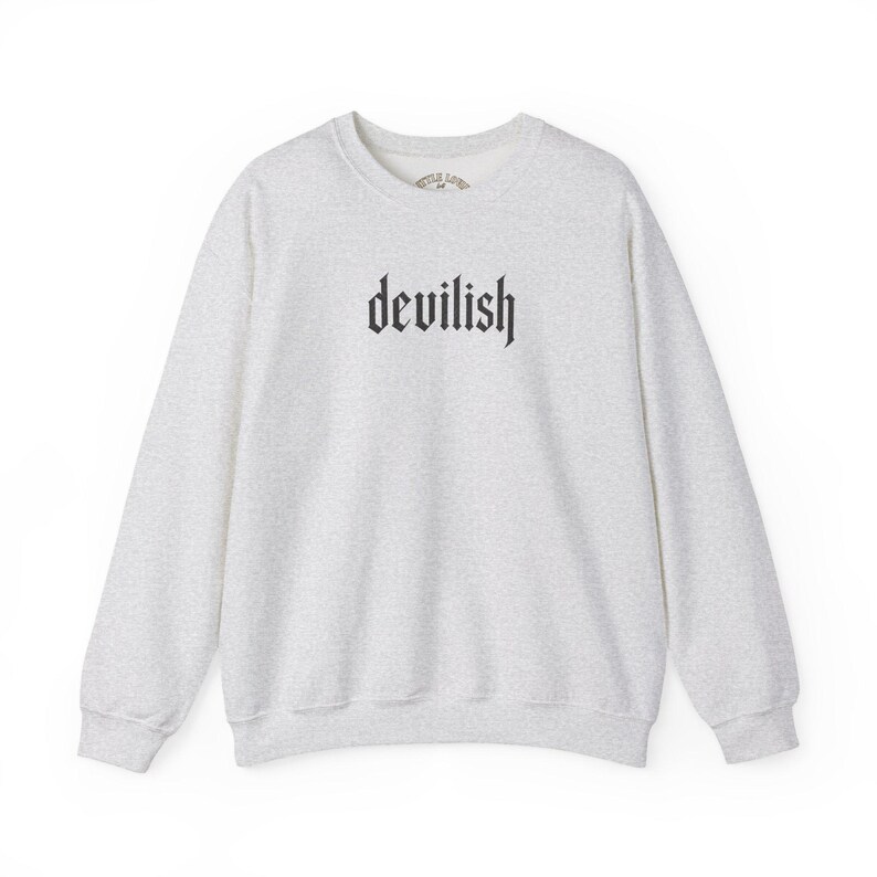 Devilish Bat Wings Gothic Crewneck Sweatshirt, Oversized Streetwear Top image 9