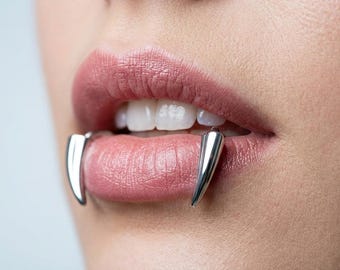 Gotische lipclip van roestvrij staal – niet-piercing bodypiercing in de vorm van vampiertanden