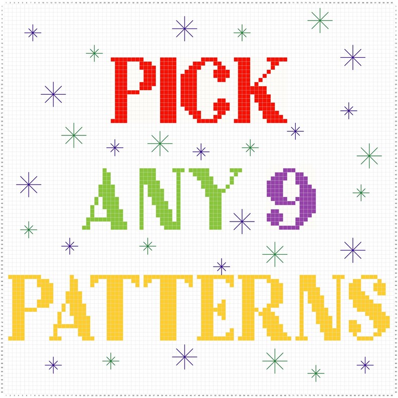 Pick Any Nine PDF Cross Stitch Patterns