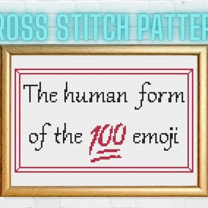 The Human Form of the 100 Emoji PDF Cross Stitch Pattern