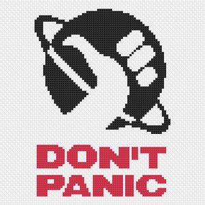 Don't Panic Cross Stitch Pattern - Etsy