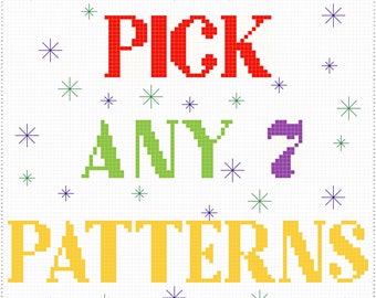 Pick Any Seven PDF Cross Stitch Patterns