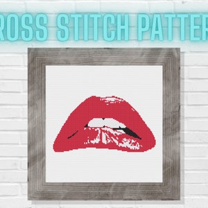 Rocky Horror Picture Show Lips Cross Stitch Pattern