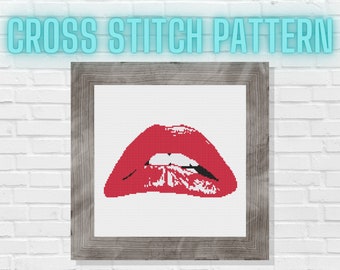 Rocky Horror Picture Show Lips Cross Stitch Pattern