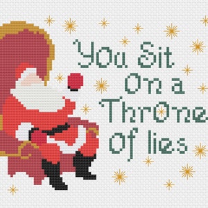 You Sit on a Throne of Lies PDF Cross Stitch Pattern image 2