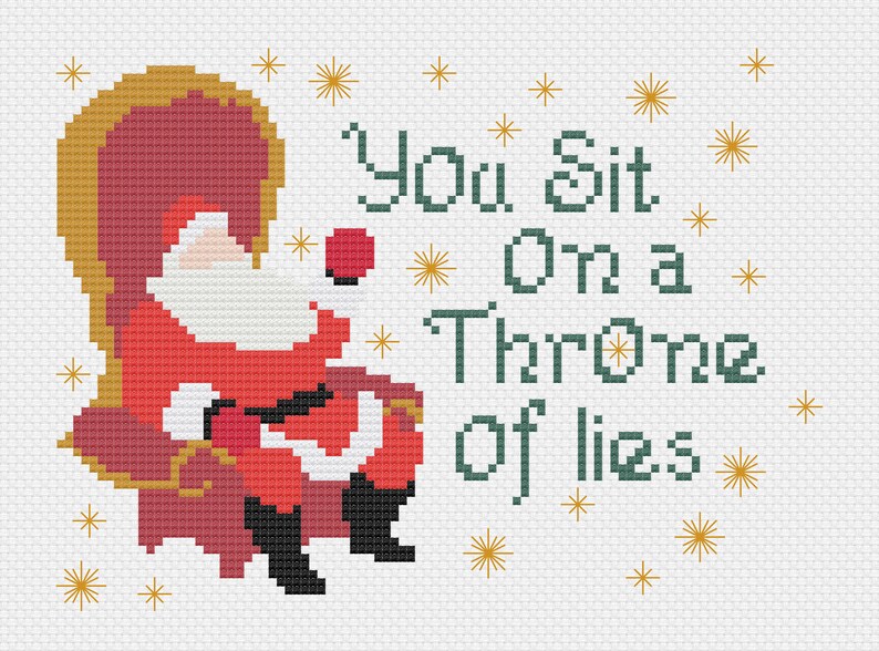 You Sit on a Throne of Lies PDF Cross Stitch Pattern image 2