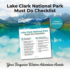 Lake Clark National Park Checklist | Alaska Turquoise Lake Bear Viewing (PDF Download)
