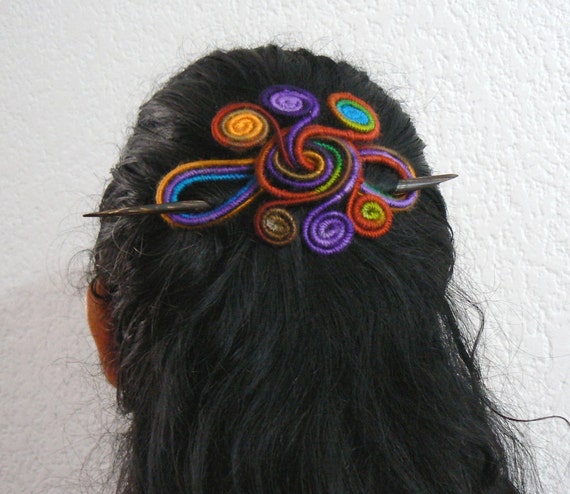 Boho Chic Shawl Slide Art Nouveau Hair Fork Delicate Etsy
