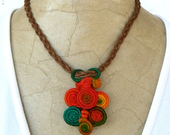 Ciondolo Boho chic, Collana Stile Indie, Gioielli bohémien retro, Girocollo étnico, Collana corta contemporanea, Girocollo Art Nouveau