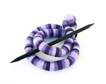 Striped Hair Bun Cuff: Tribal Purple Fascinator, Scarf Clip