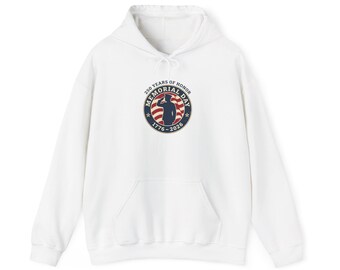 USA 250 Memorial Day 1776–2026 Hoodie | patriotic vintage, red white and blue