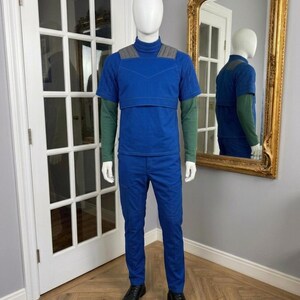 Mandalorian Inspired Cosplay Costume – Blue Flight Suit Armor Base Outfit