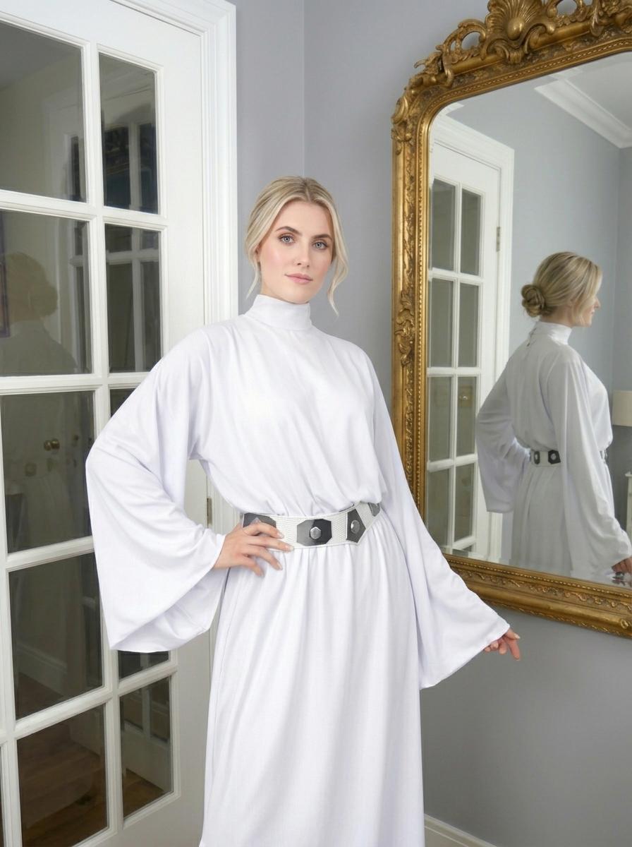 white princess leia dress Costume Leia Costume perfect for those quiet moments of reflection before you leap into action Carrie Fisher's white Princess Leia