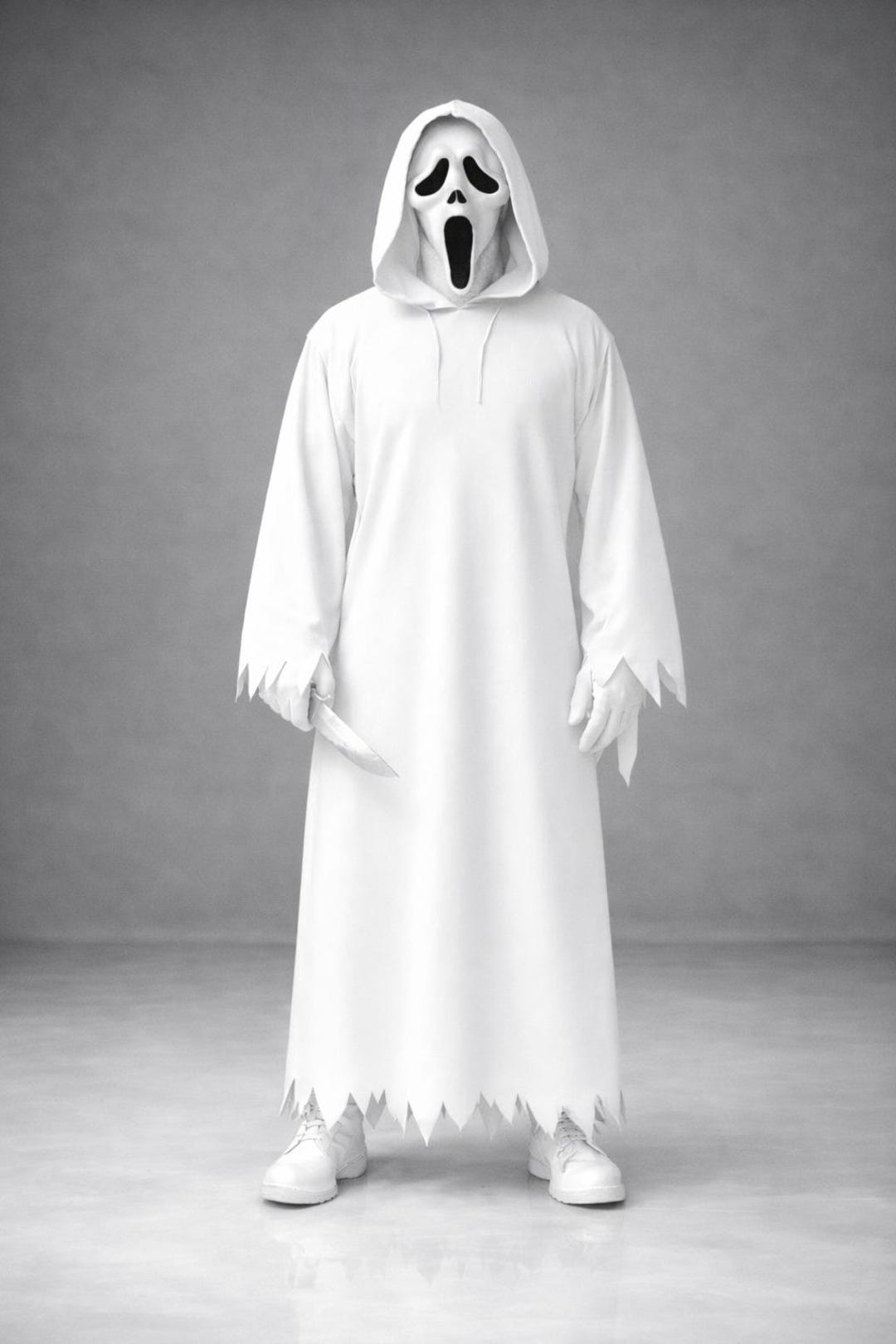 Horror Robe Handmade Ghost Face Costume, Scary Hooded Robe Outfit, Horror Halloween ...